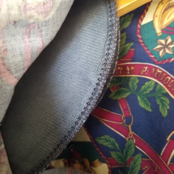 Vintage Equestrian Print Blouse Top Size 12 Long Sleeves Double Buttons - Picture 3 of 13